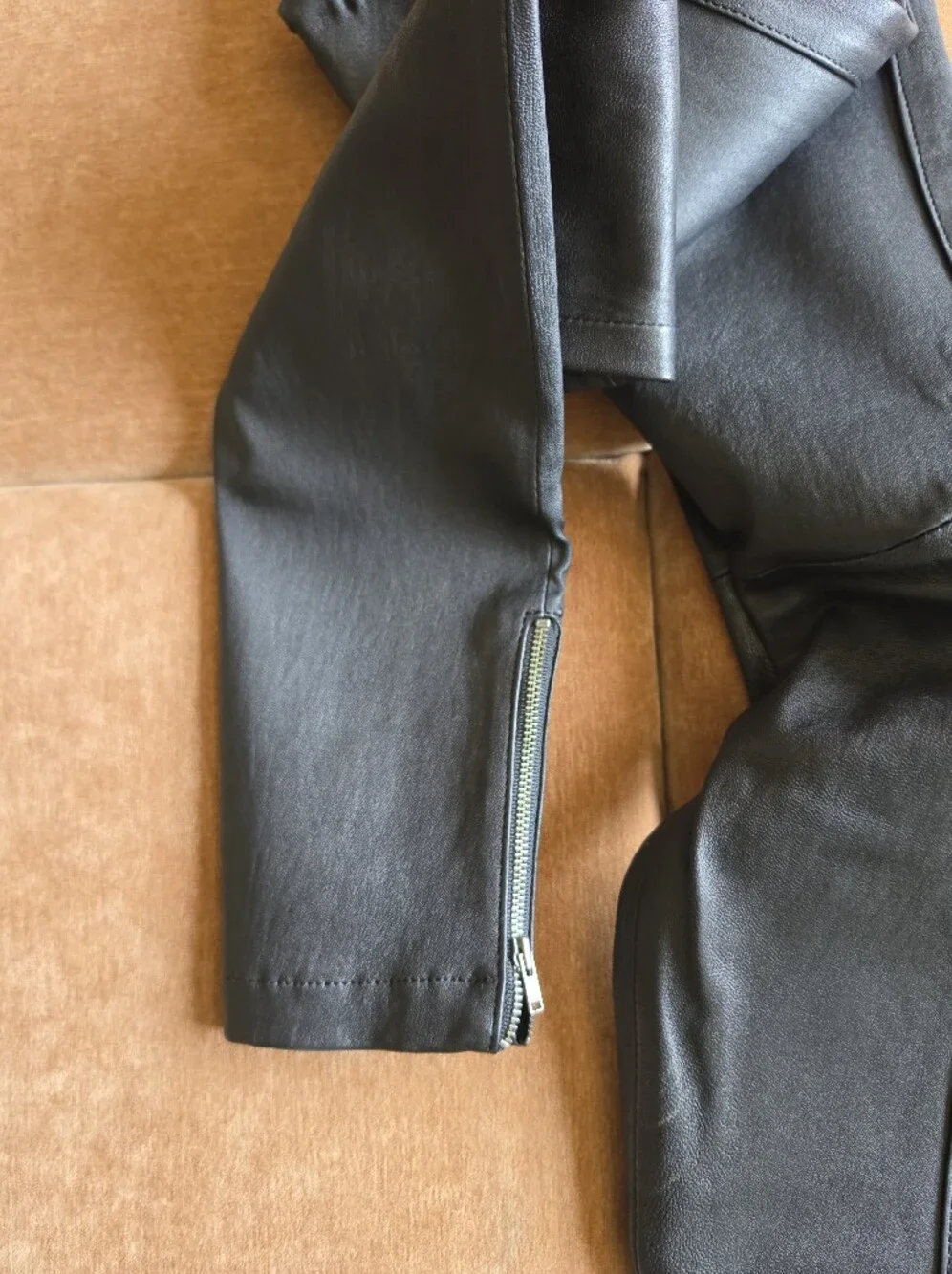 Cut25 By Yigal Azrouel 100% Leather Skinny Pants Black Sz 4